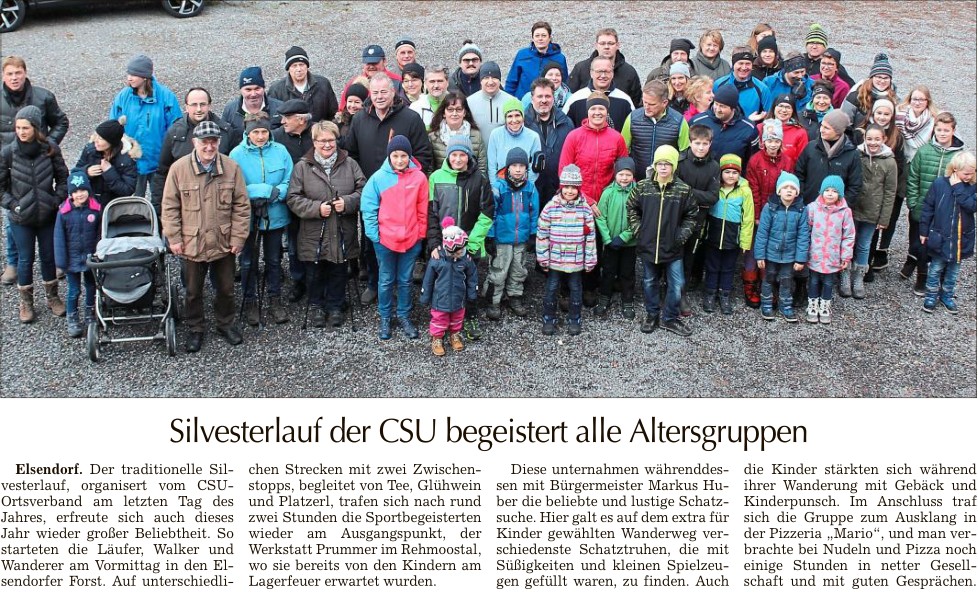 2018 01 12 Hallertauer Zeitung Silvesterlauf der CSU begeistert alle Altersgruppen